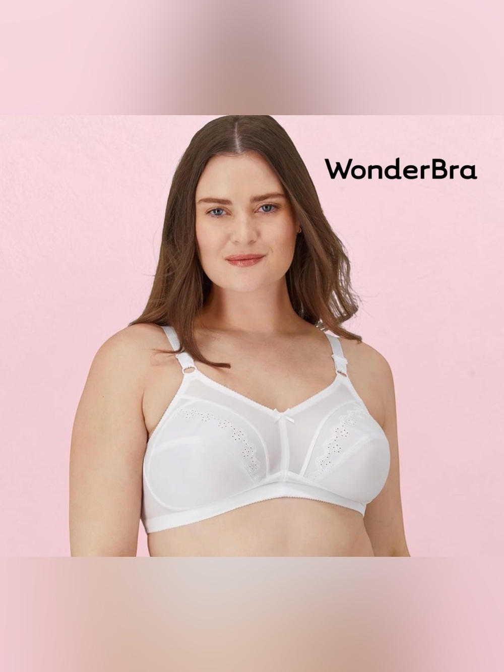WonderBra, Classic Support Wireless Bra, White, 38D Wirefree Full Coverage